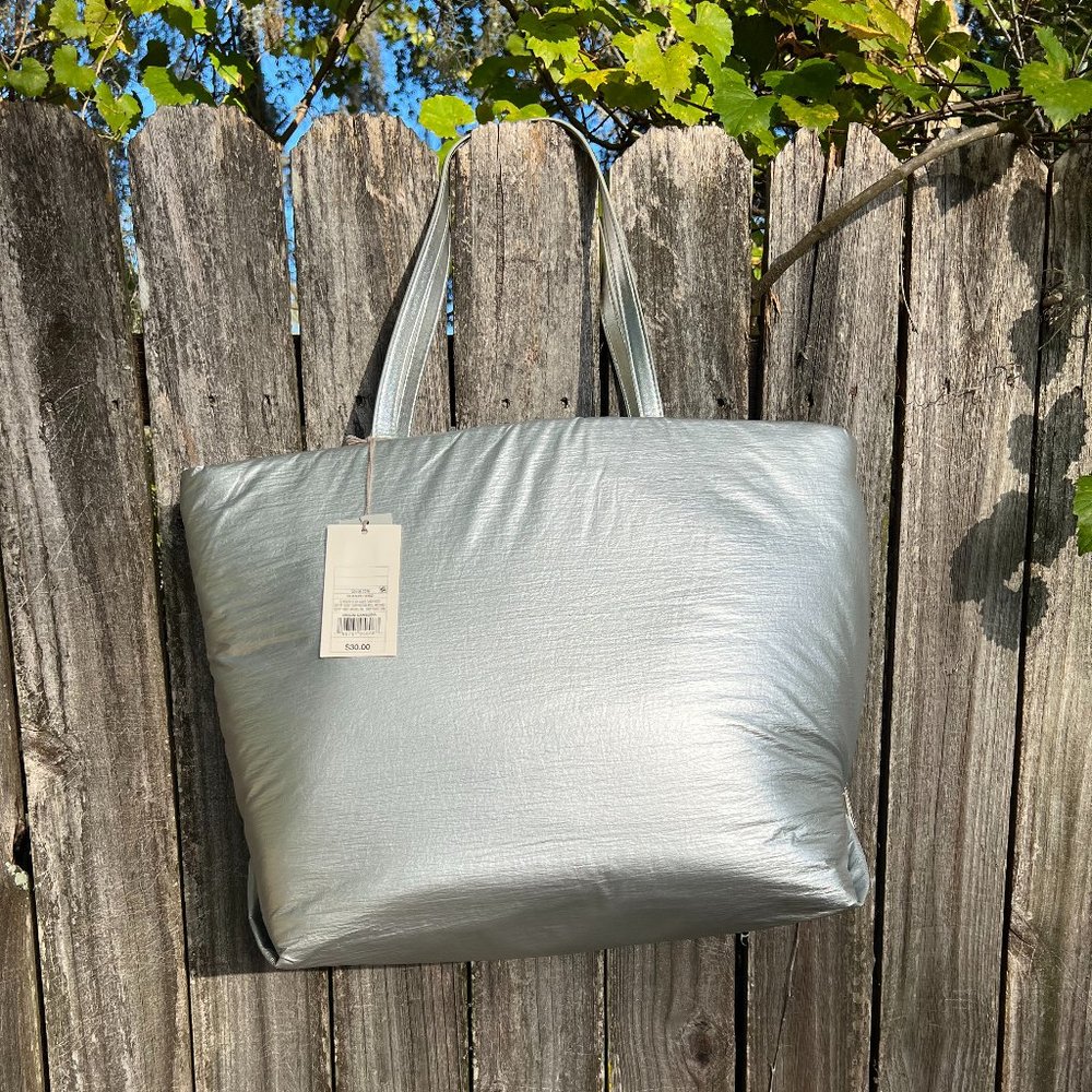 A NEW DAY SILVER TOTE/LAPTOP BAG.